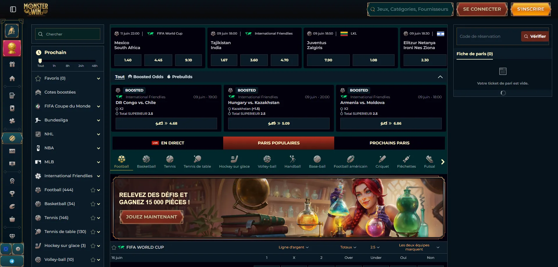 monsterwin-sport Scommesse sportive su Monsterwin Italy — quote calcio e sport live