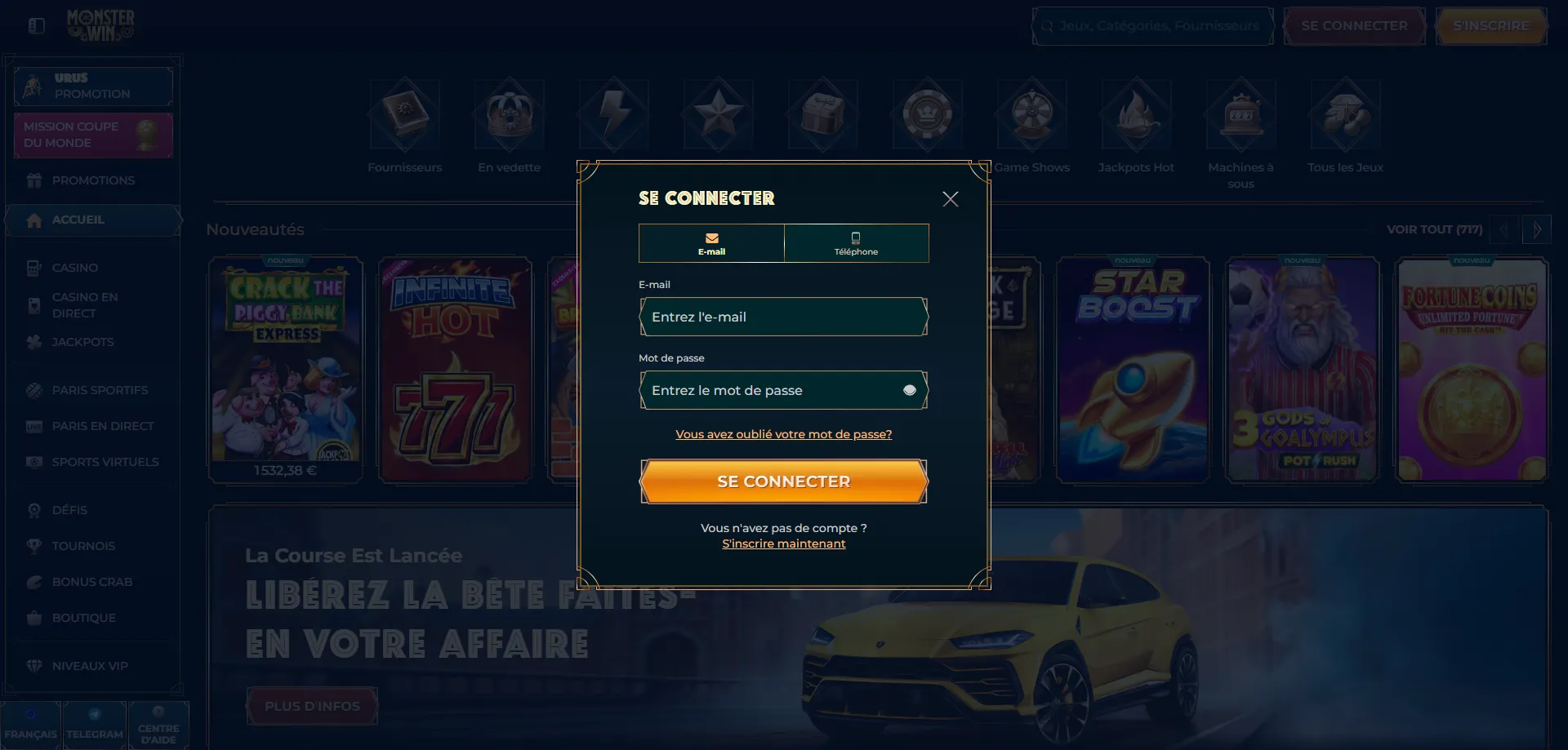monsterwin-login Login al conto Monsterwin Casino — accesso sicuro all'account